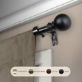 Kd Encimera 0.625 in. Jayden Curtain Rod with 28 to 48 in. Extension, Black KD3720201